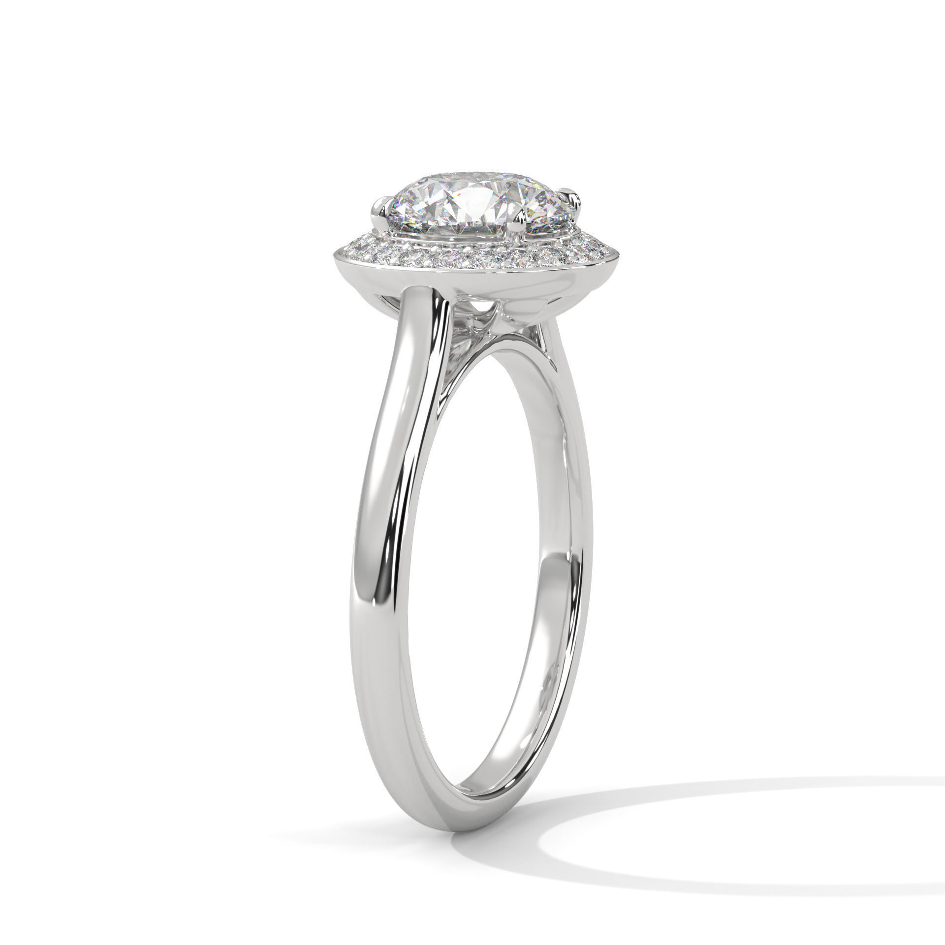 Halo Solitaire ring with 360 view animation 3D print model_3