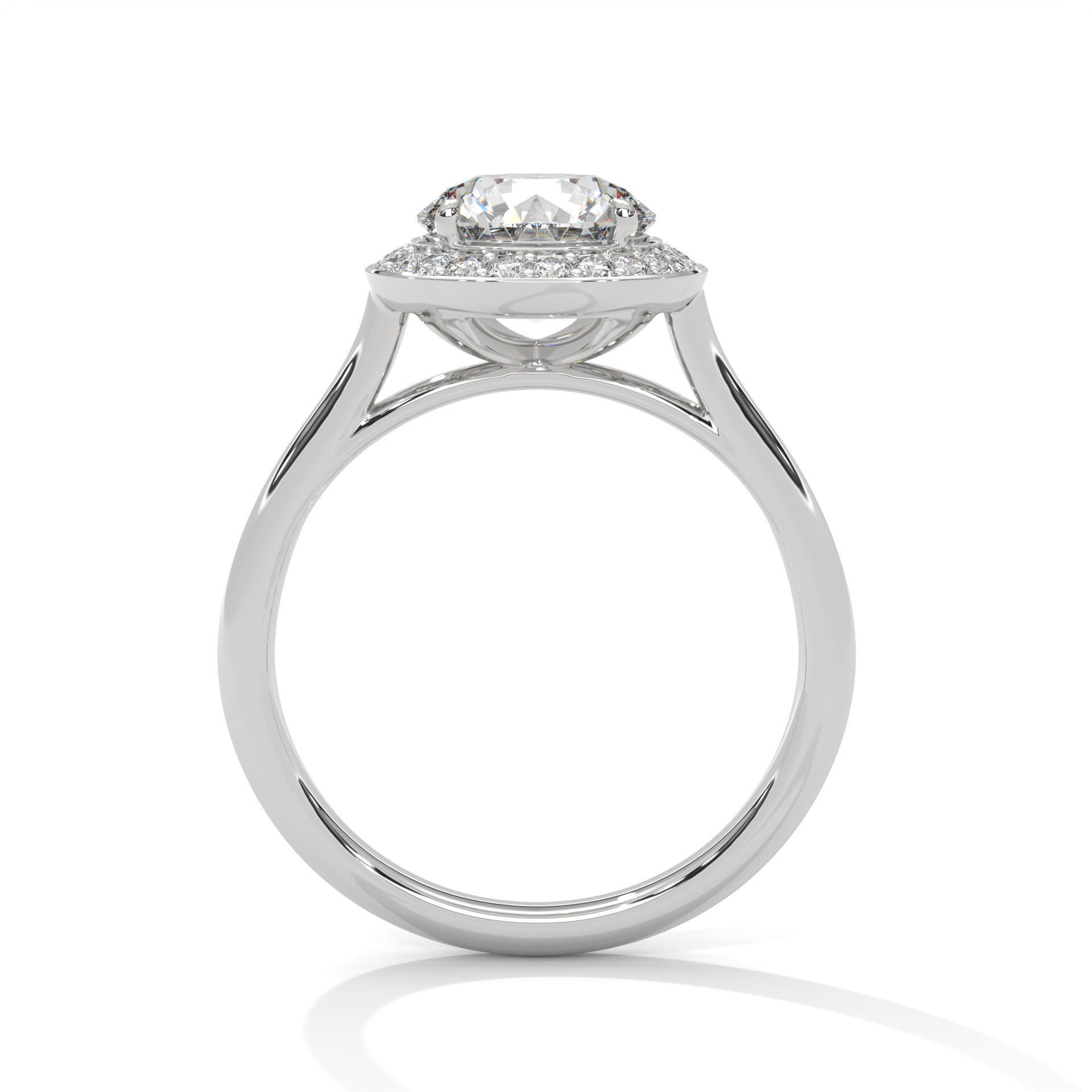 Halo Solitaire ring with 360 view animation 3D print model_7