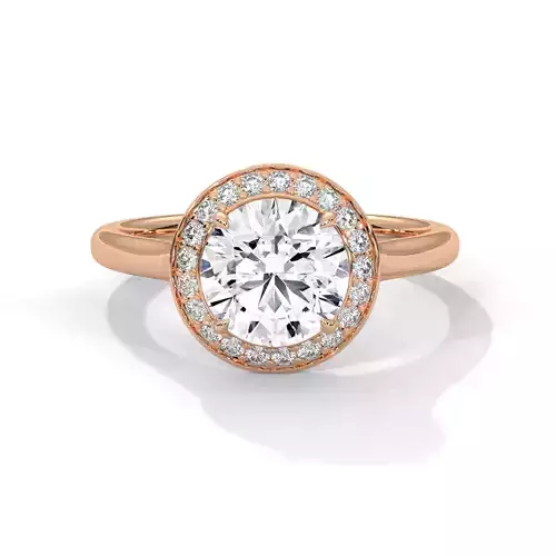 Halo Solitaire ring with 360 view animation 3D print model