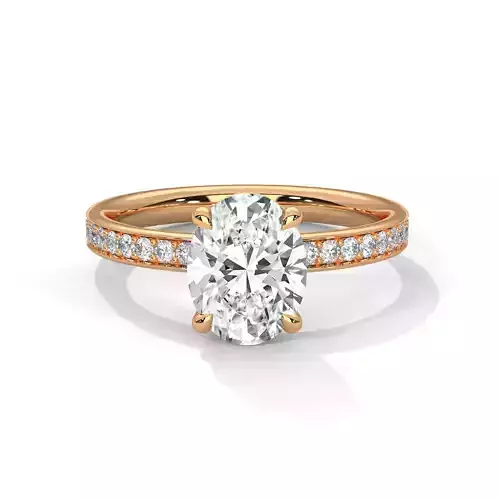 Oval Solitaire ring with 360 view animation