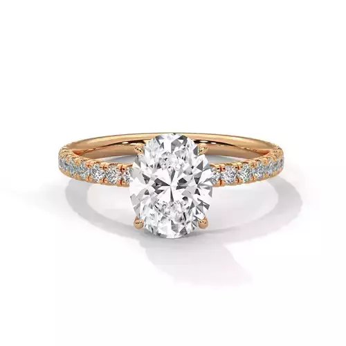 Oval Solitaire ring with 360 view animation 3D print model