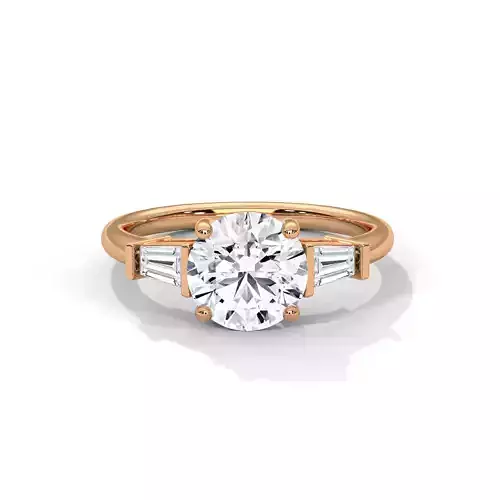 Trio Solitaire ring with 360 view animation 3D print model