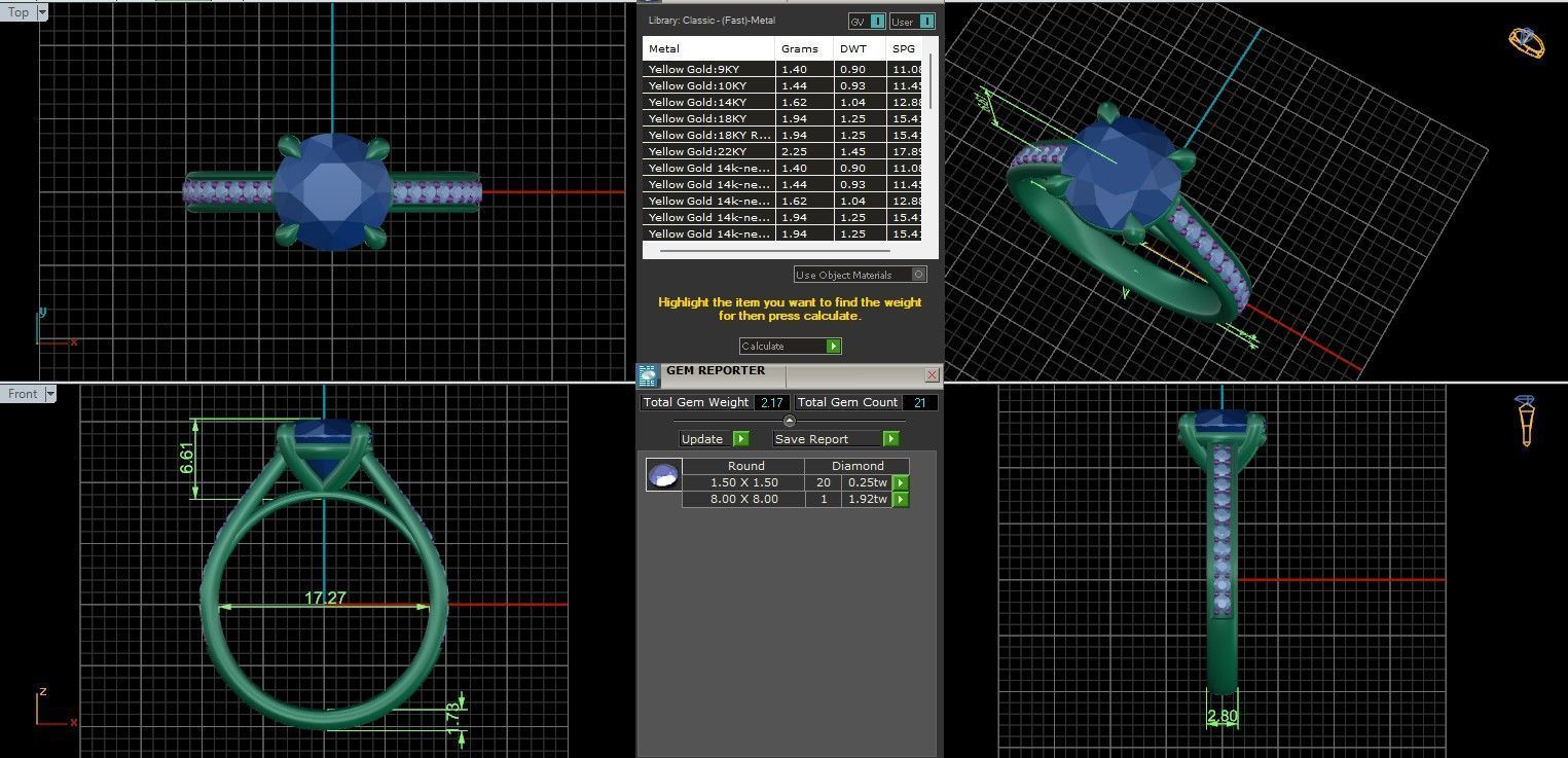Solitaire ring with 360 view animation 3D print model_9