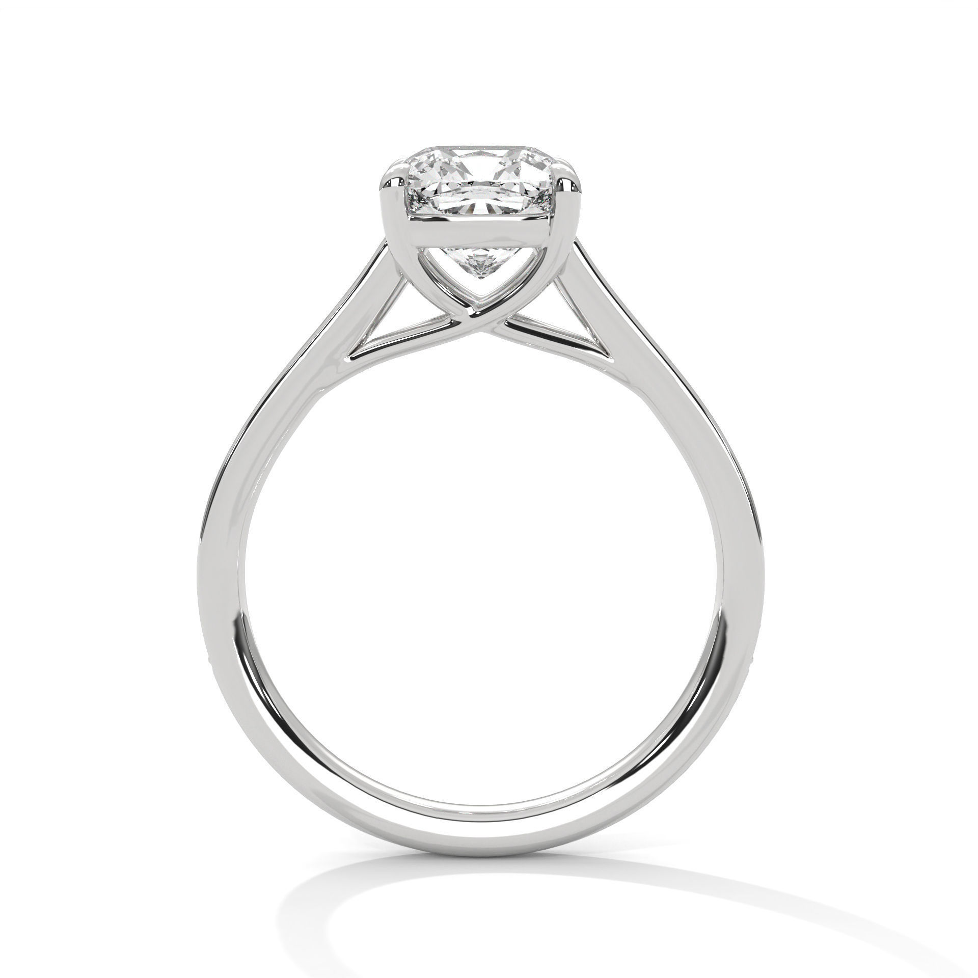 Cushion Solitaire ring with 360 view animation 3D print model_9