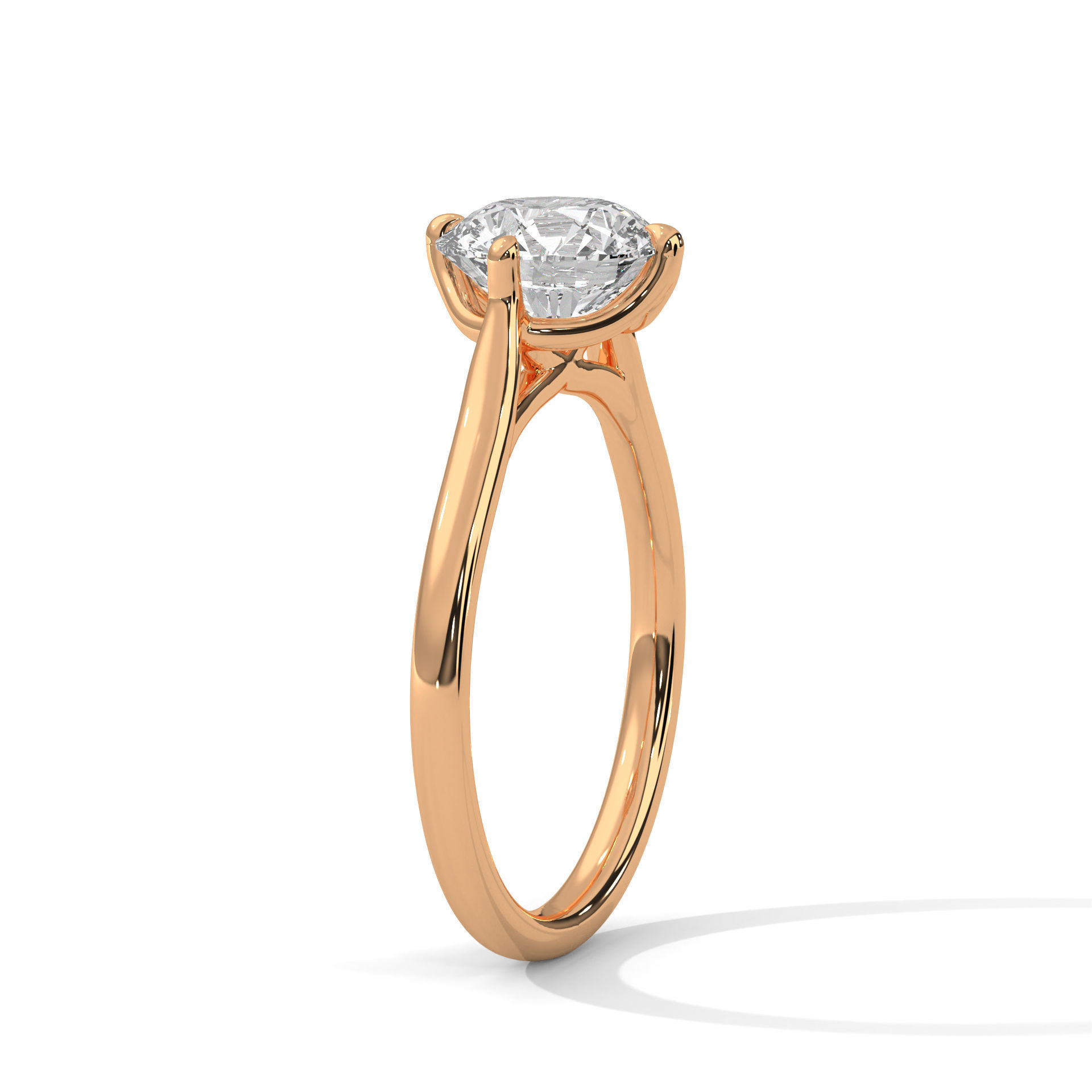 Mono Diamond Solitaire ring with 360 view animation 3D print model_4