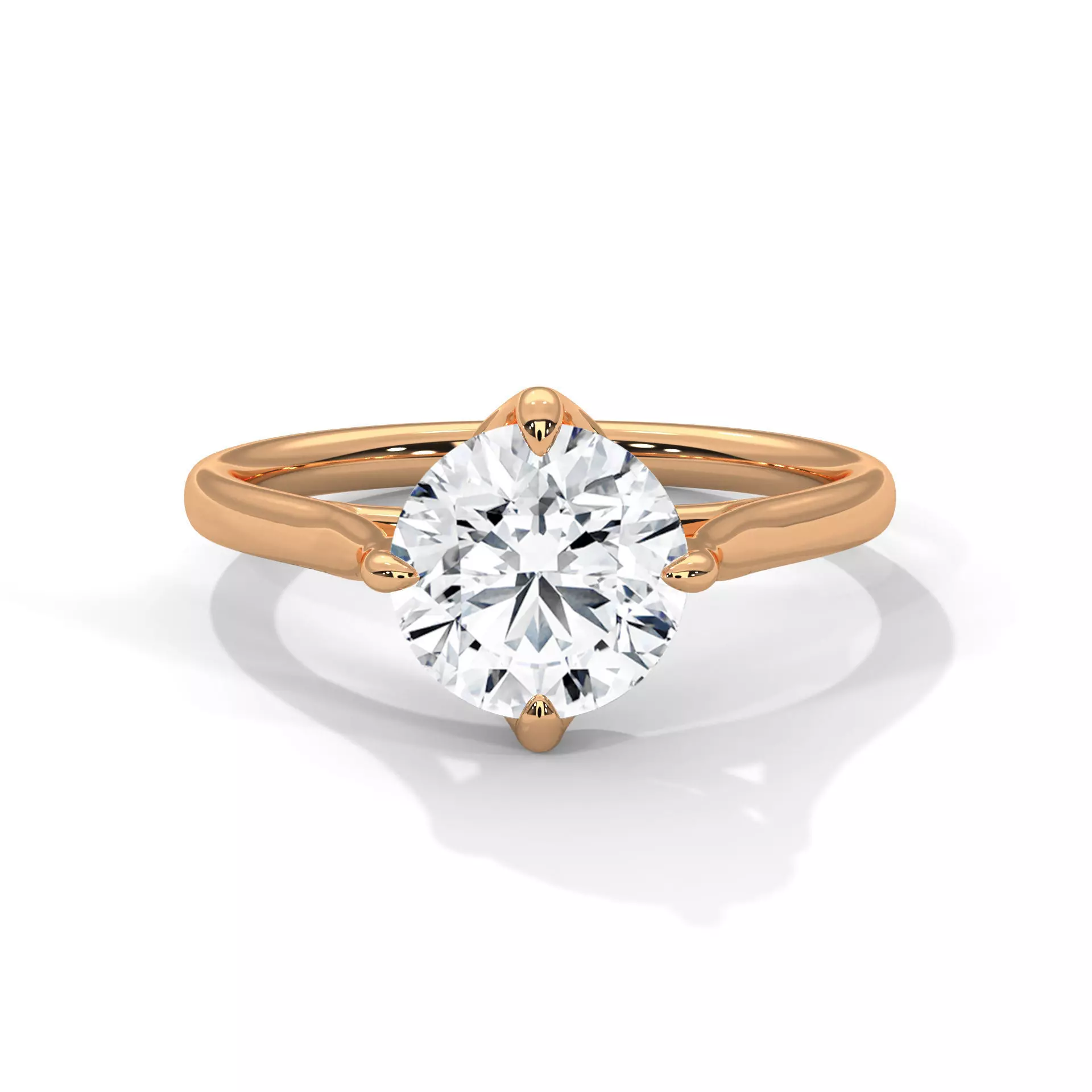 Mono Diamond Solitaire ring with 360 view animation 3D print model_0