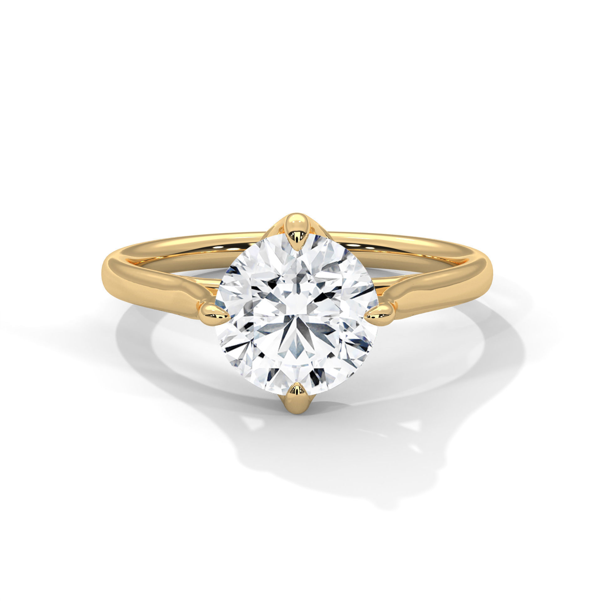Mono Diamond Solitaire ring with 360 view animation 3D print model_1