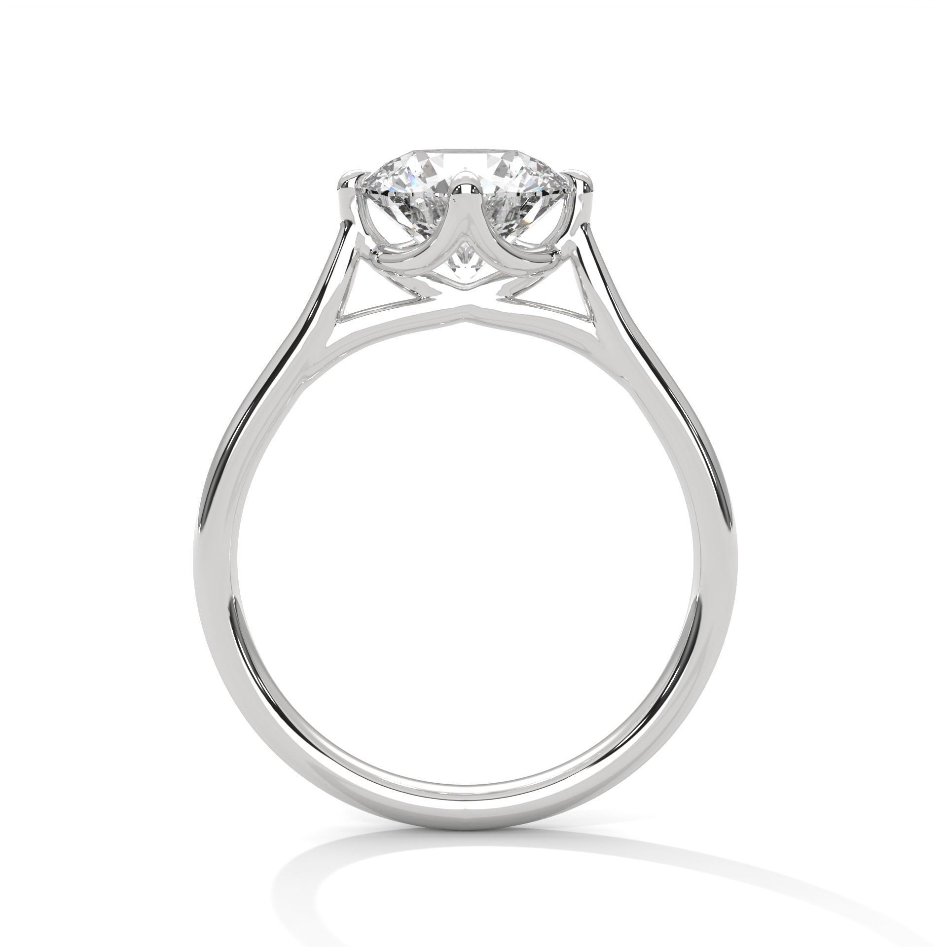 Mono Diamond Solitaire ring with 360 view animation 3D print model_8