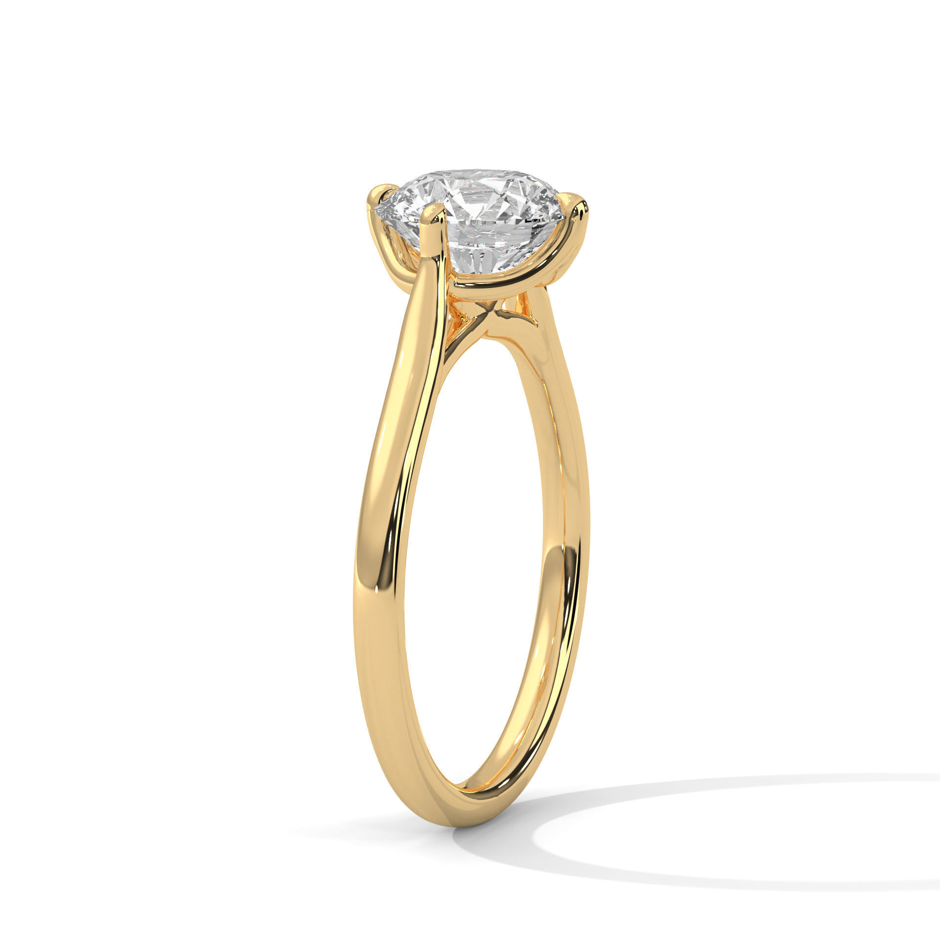 Mono Diamond Solitaire ring with 360 view animation 3D print model_5
