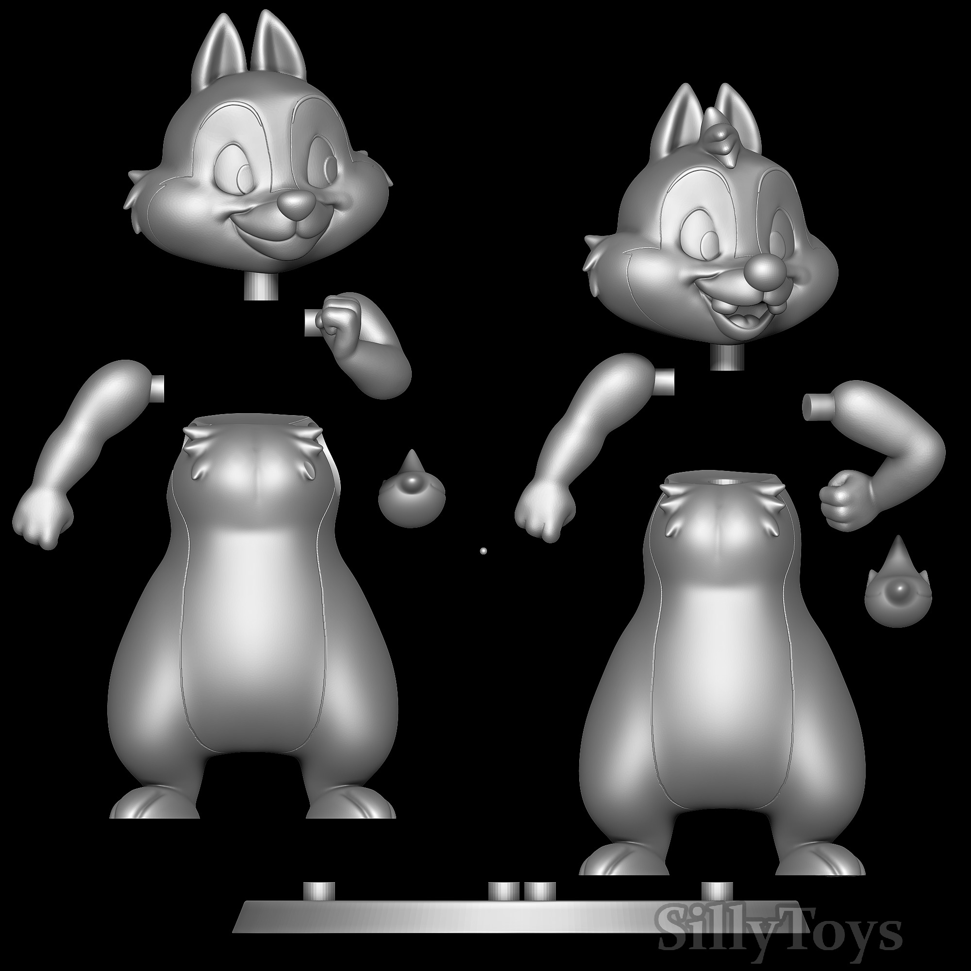 Chip and Dale 3D print model_6