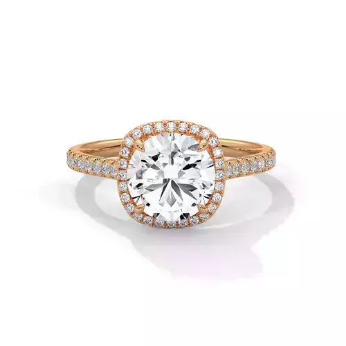 Halo Solitaire ring with 360 view animation