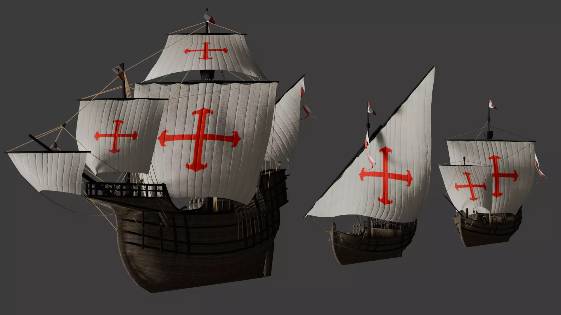 caravels colon Low-poly 3D model