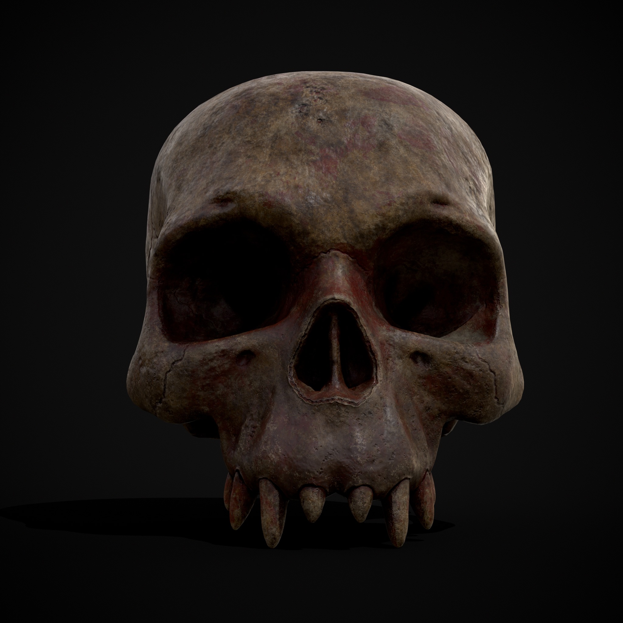 Child Vampire Skull Low-poly 3D model_4