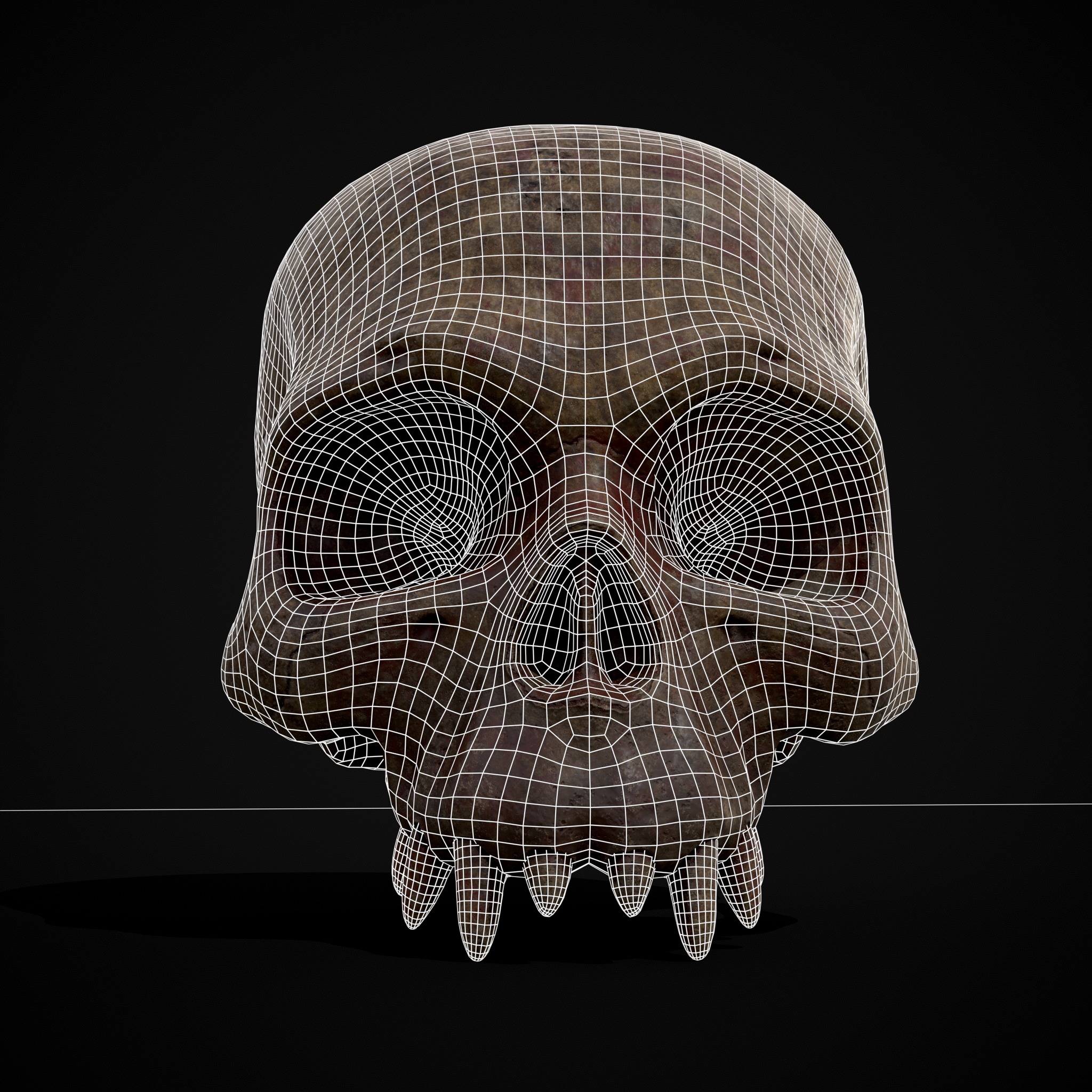 Child Vampire Skull Low-poly 3D model_5