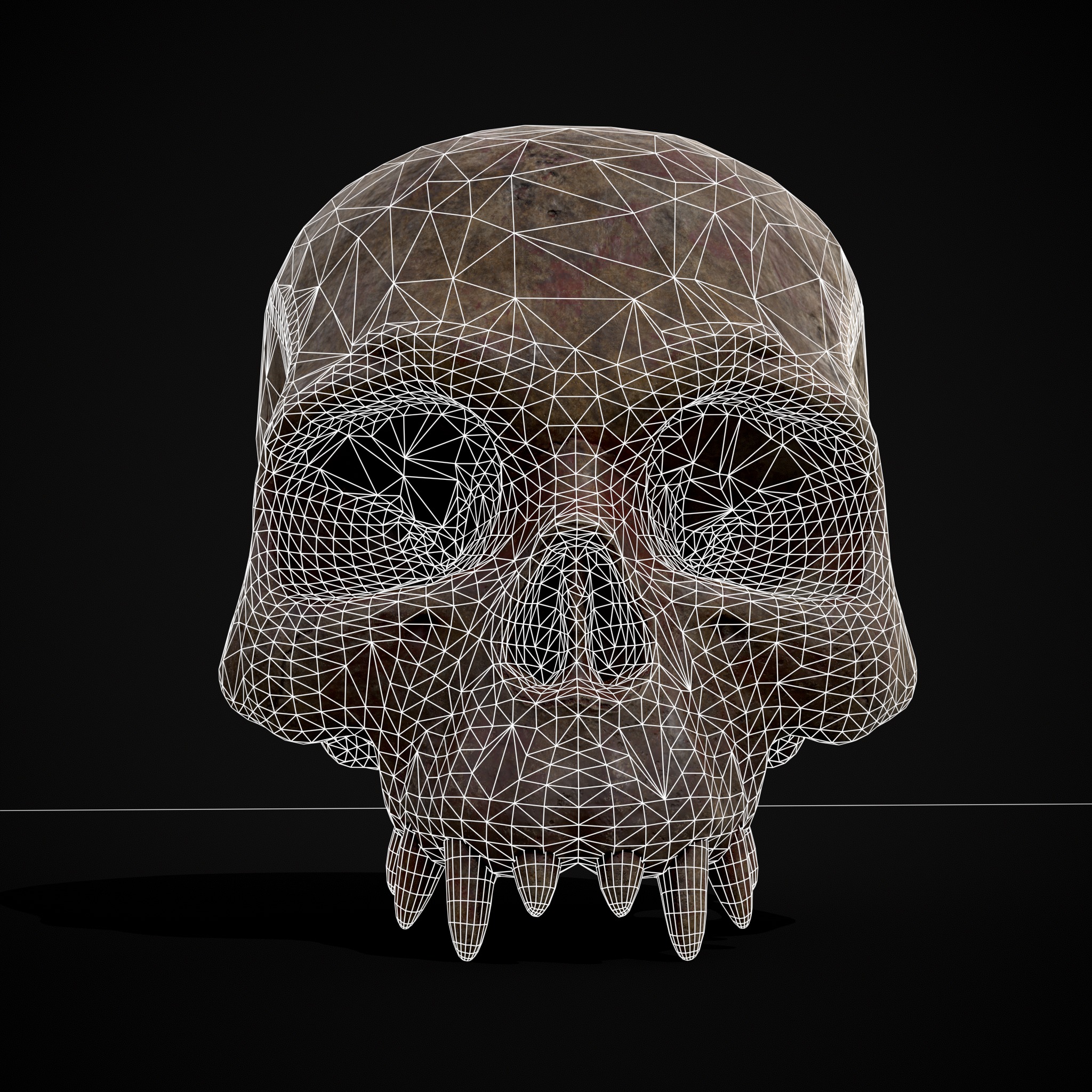 Child Vampire Skull Low-poly 3D model_6