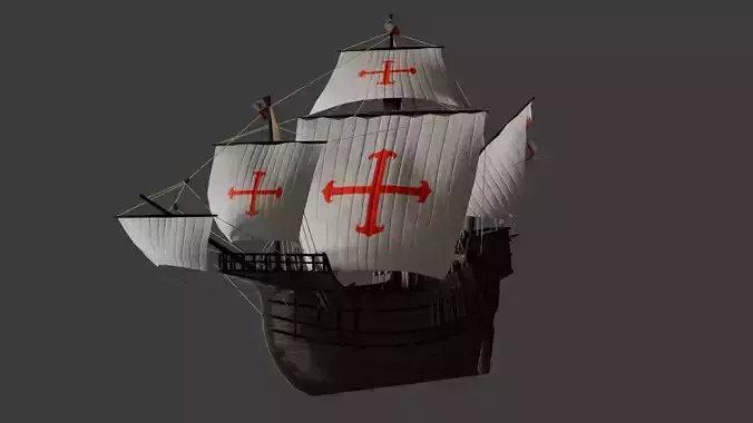 caravel santa maria Low-poly 3D model