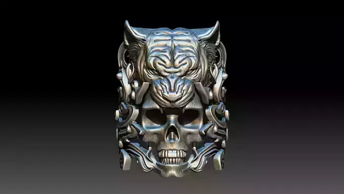 skull lion ring