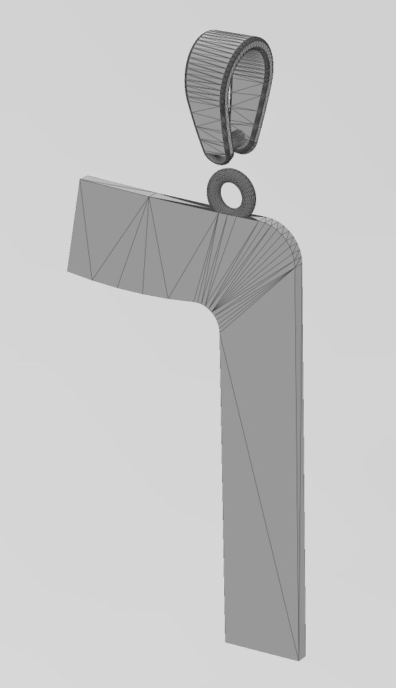 F Kaf  jewish hebrew initials alphabet pendant charm bail 3D print model_13