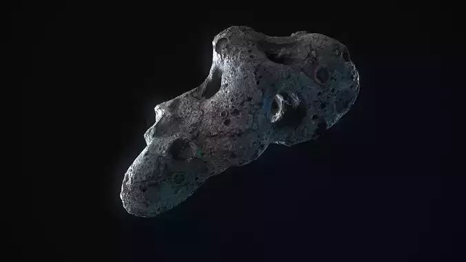 Realistic asteroid 5 Low-poly 3D model