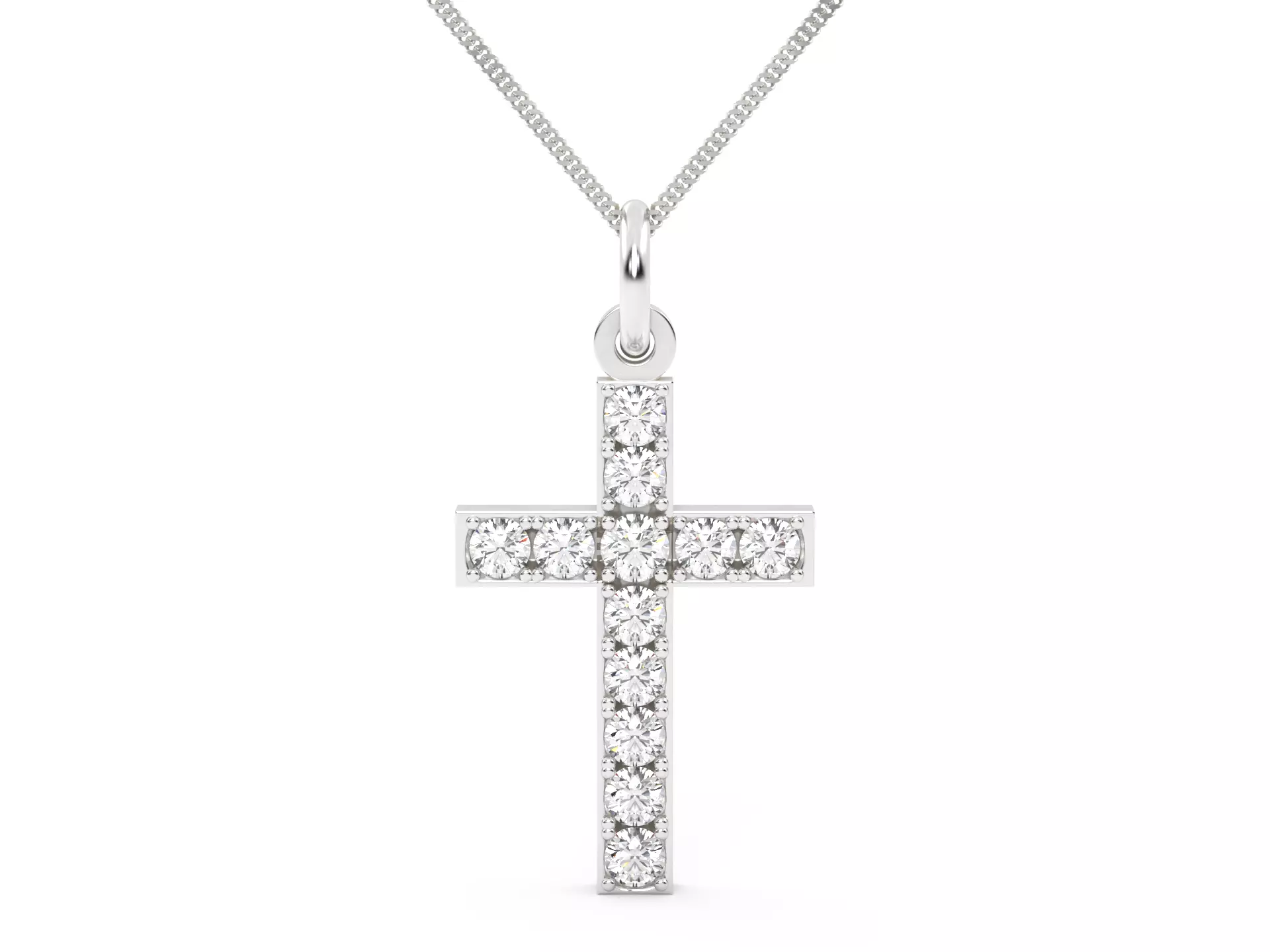 Diamond Crucifix Jewellery Pendant Model 3D model_0