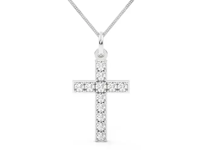 Diamond Crucifix Jewellery Pendant Model