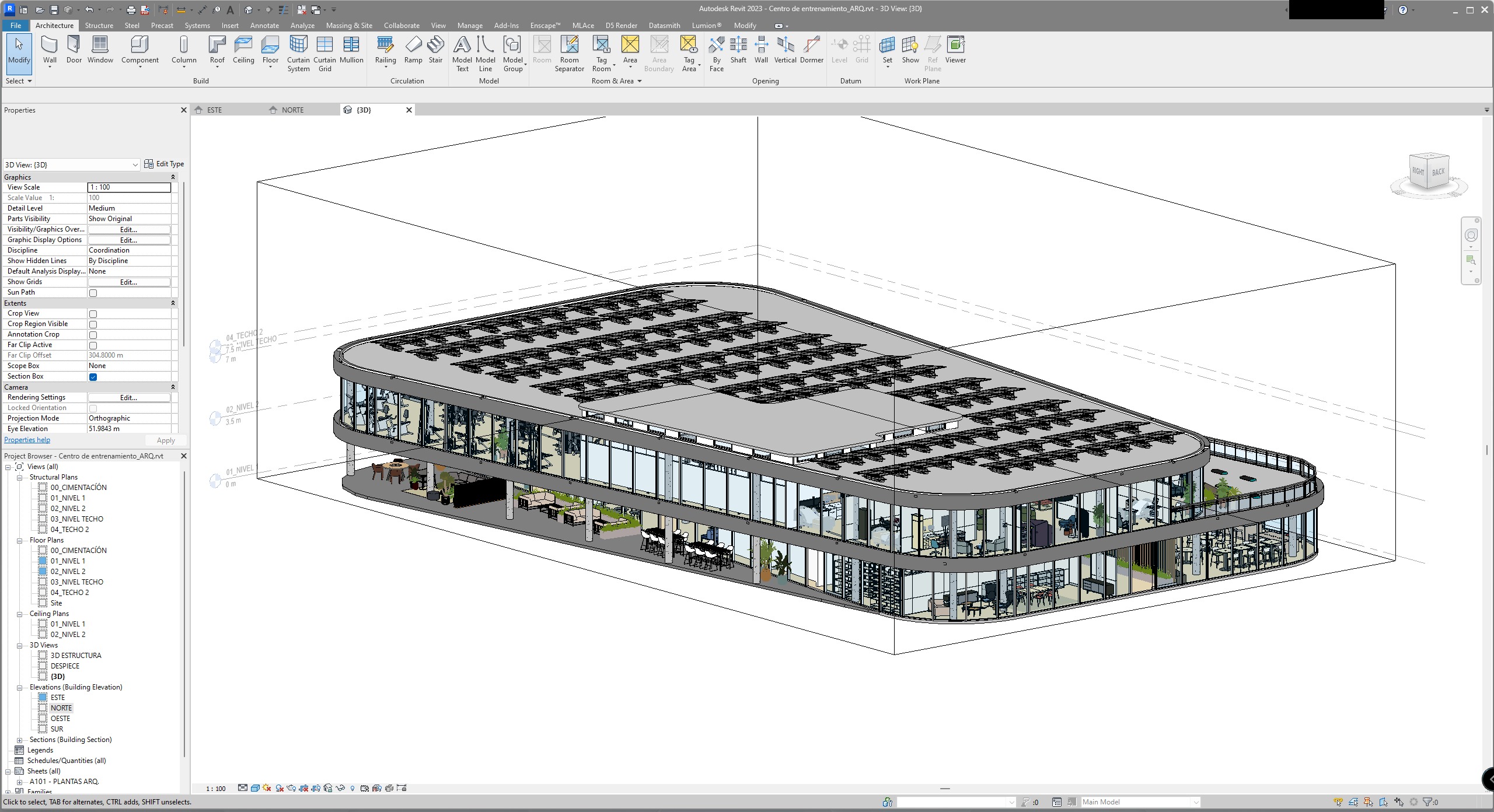 Training and Wellness Center - Detailed Revit Model 3D model_23