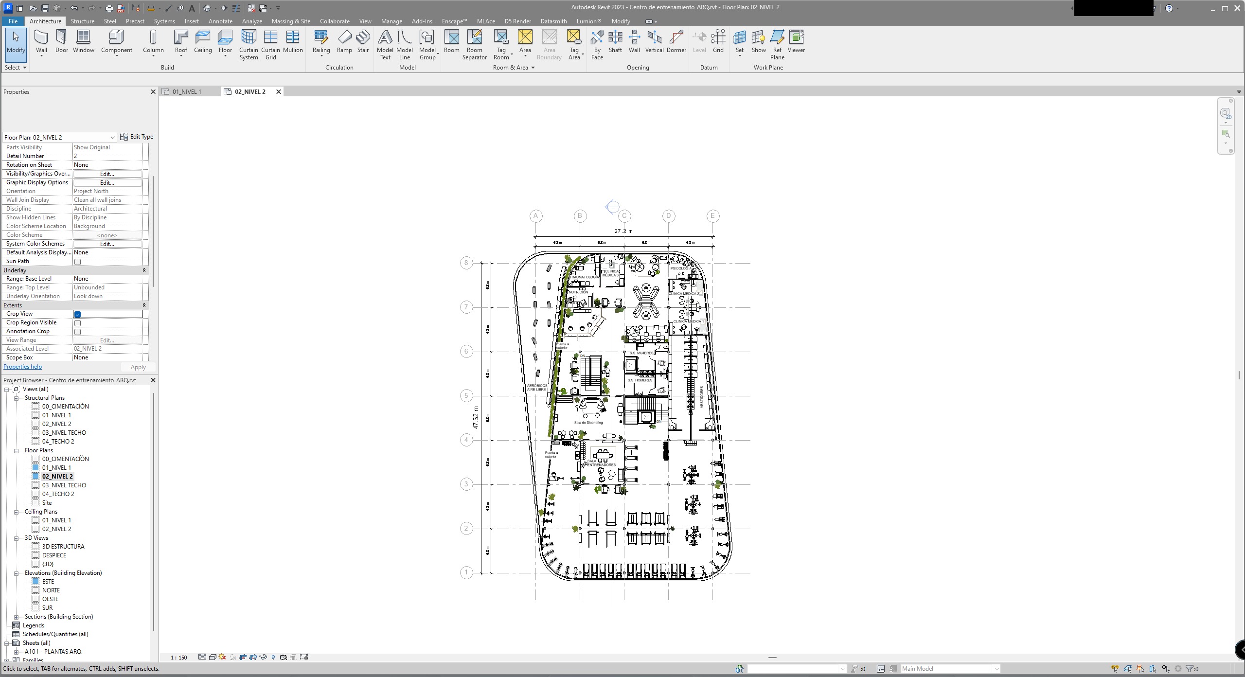 Training and Wellness Center - Detailed Revit Model 3D model_19
