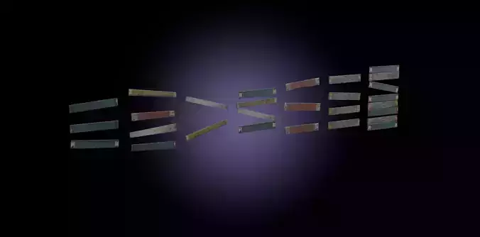 Boarded Windows Pack Low-poly 3D model