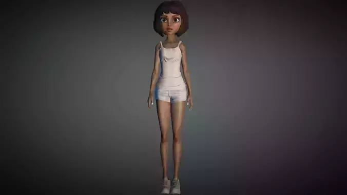 Toon Girl Coco Low-poly 3D model