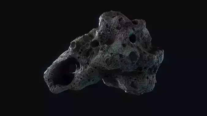 Realistic asteroid7 Low-poly 3D model