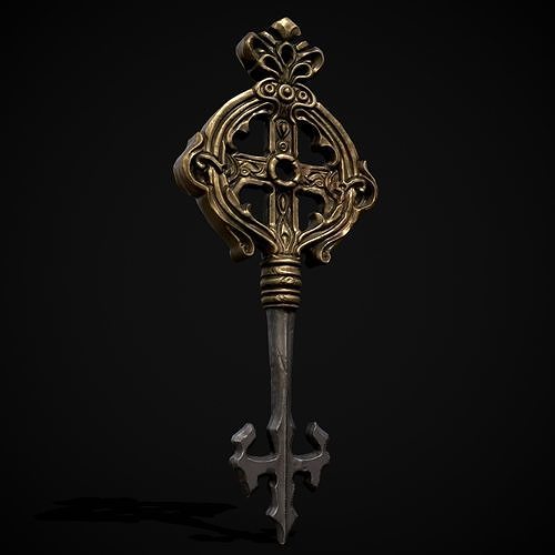 Ornate Exalted Key Low-poly 3D model