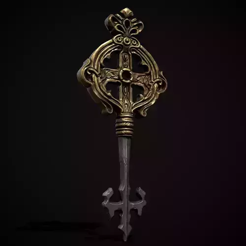 Ornate Exalted Key Low-poly 3D model
