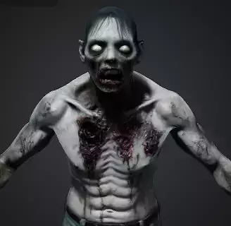  Rigged Zombie 3D Model Game-Ready with Texture