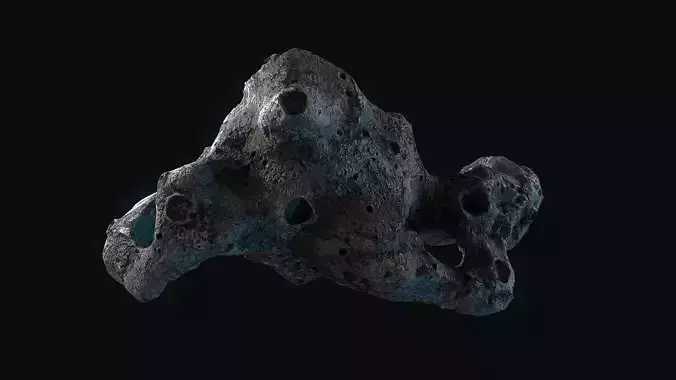 Realistic asteroid 9 Low-poly 3D model