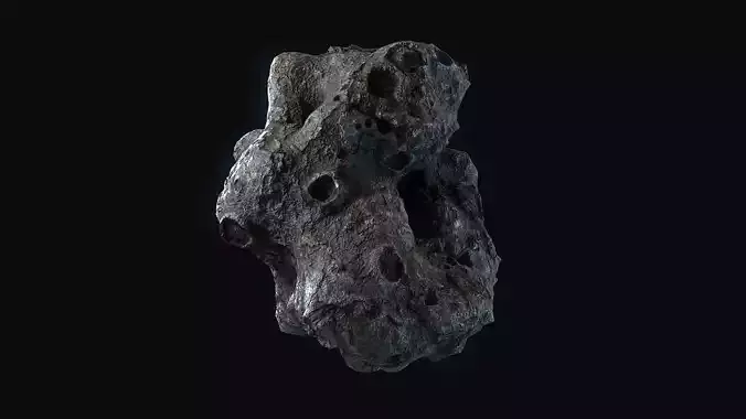 Realistic asteroid 10 Low-poly 3D model