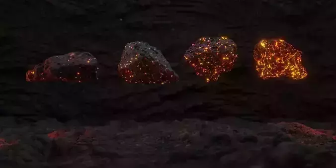 Photorealistic Lava Stones Low-poly 3D model
