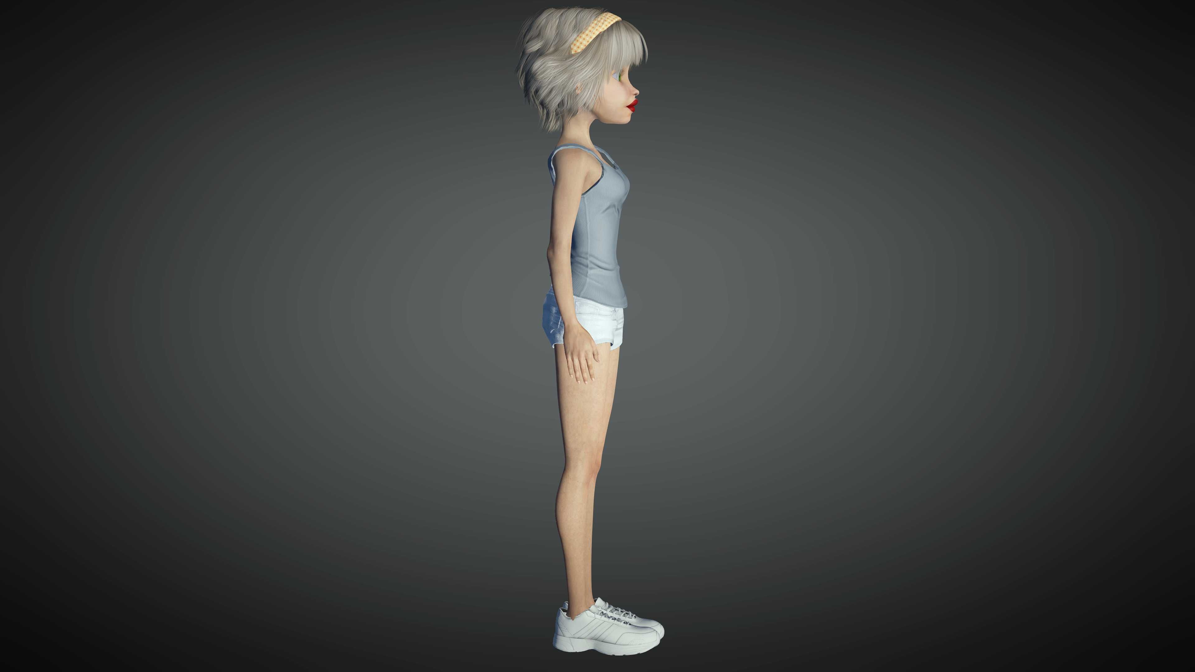 Toon Girl Stellar Low-poly 3D model_4