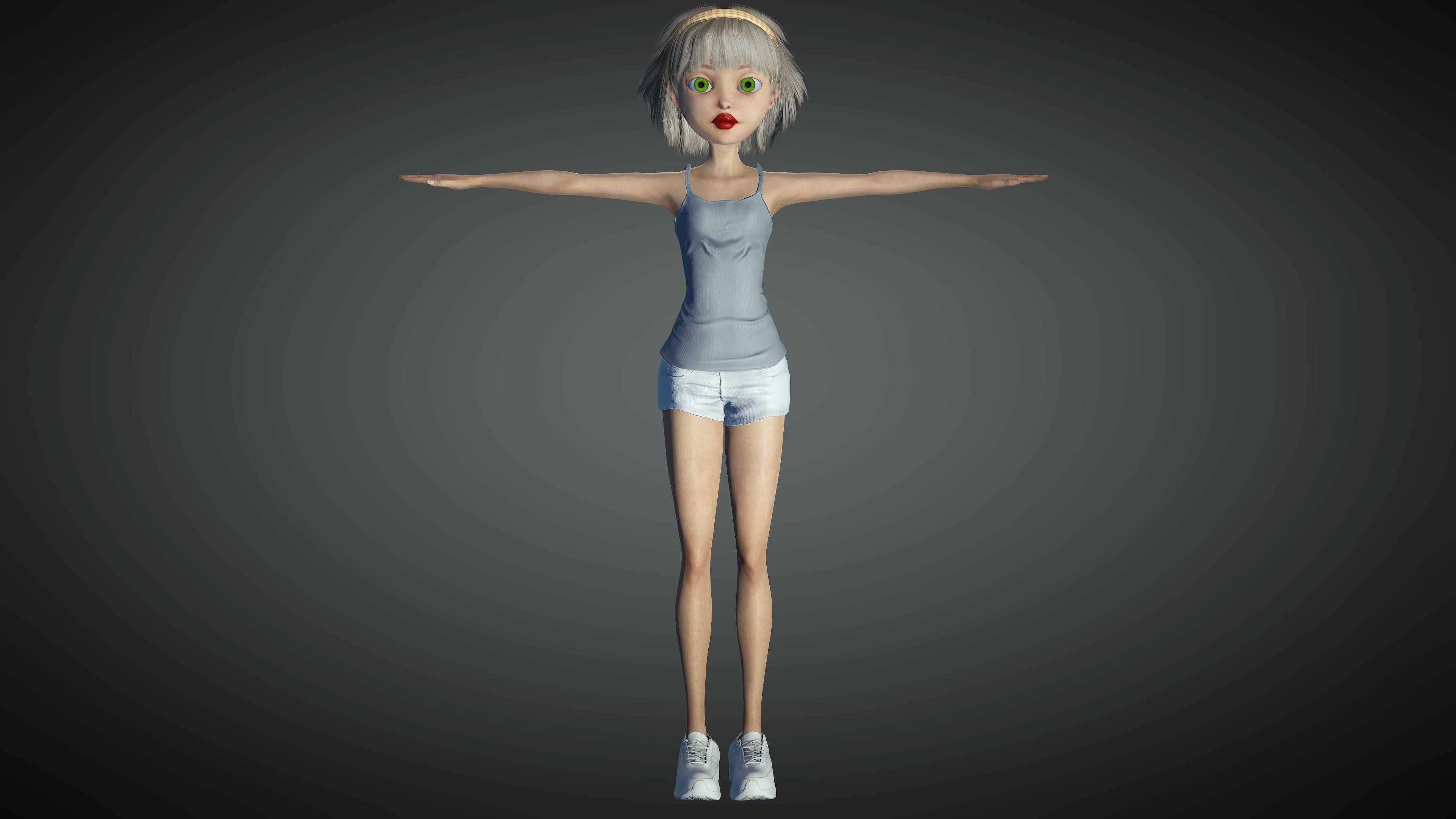 Toon Girl Stellar Low-poly 3D model_1