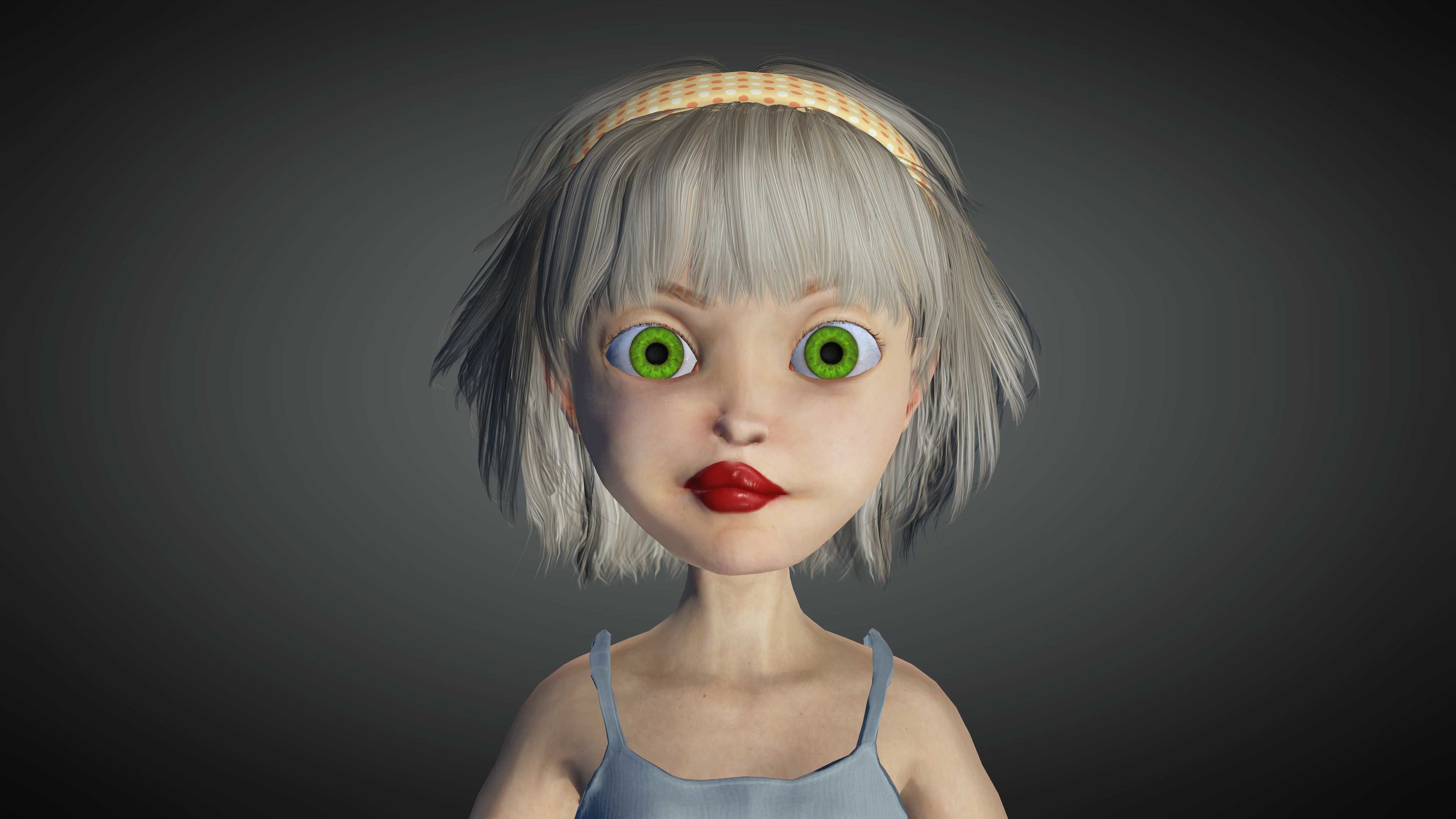 Toon Girl Stellar Low-poly 3D model_6