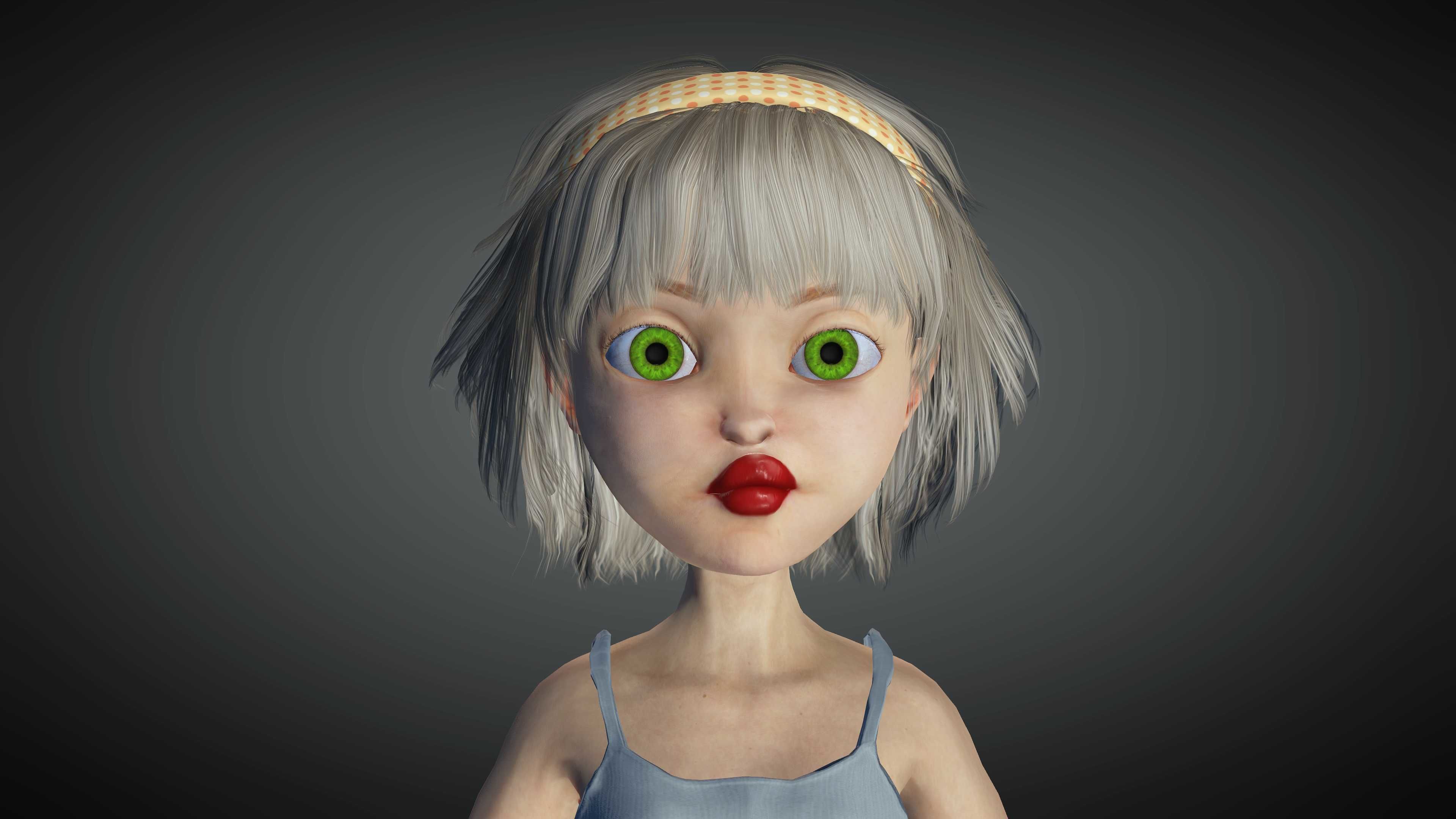 Toon Girl Stellar Low-poly 3D model_7