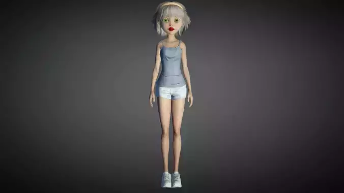 Toon Girl Stellar Low-poly 3D model