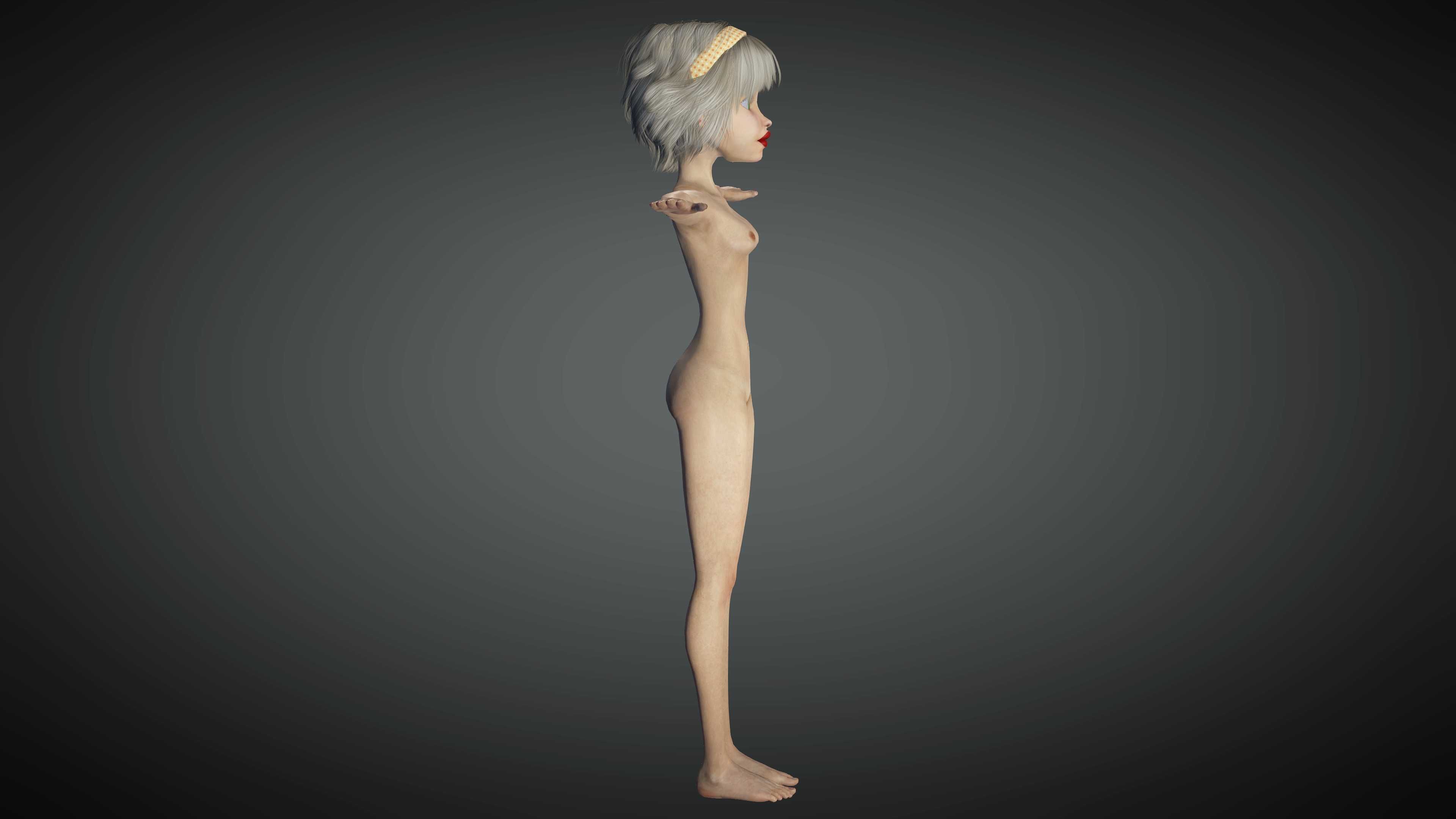 Toon Girl Stellar Low-poly 3D model_10