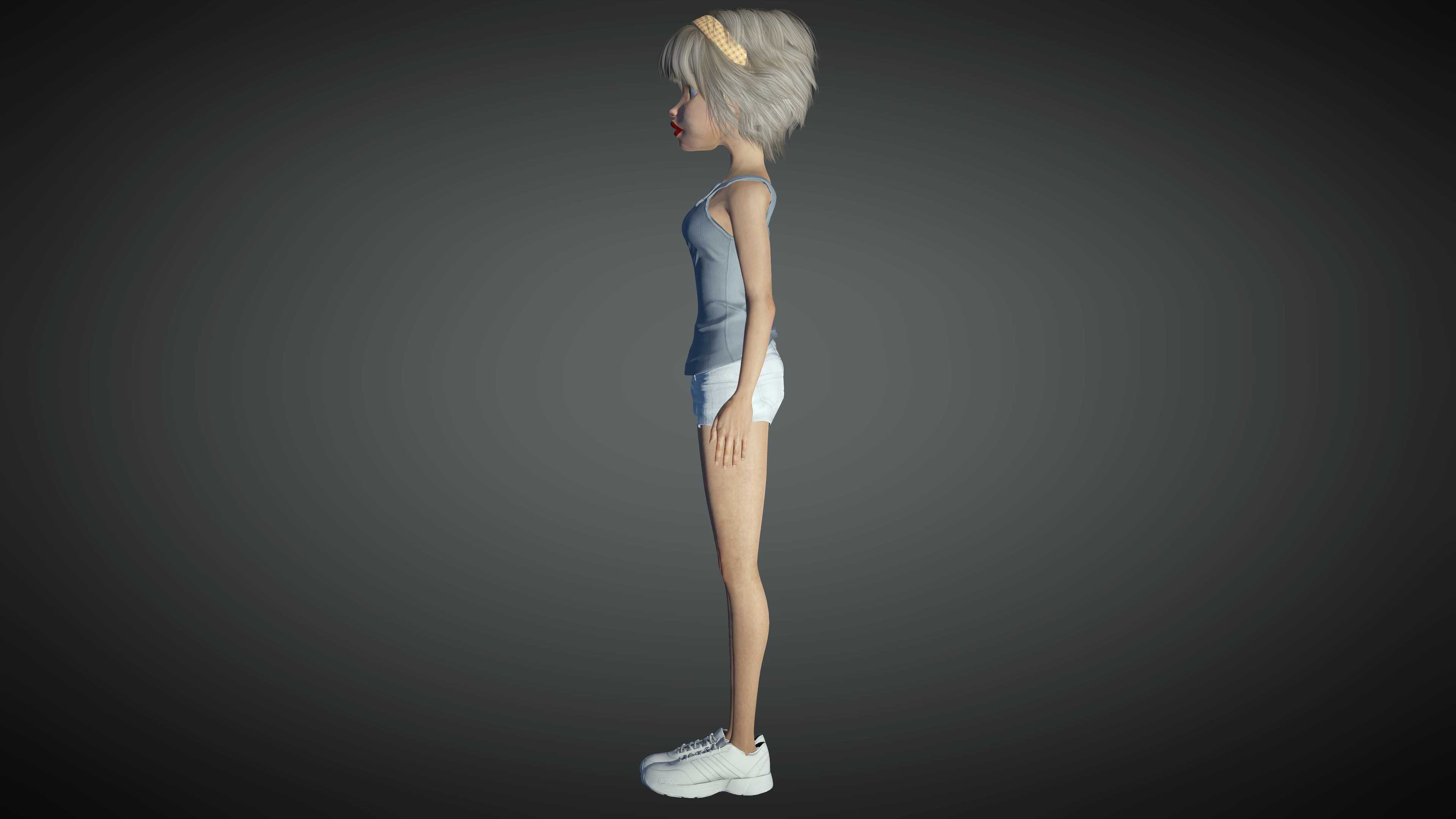 Toon Girl Stellar Low-poly 3D model_2
