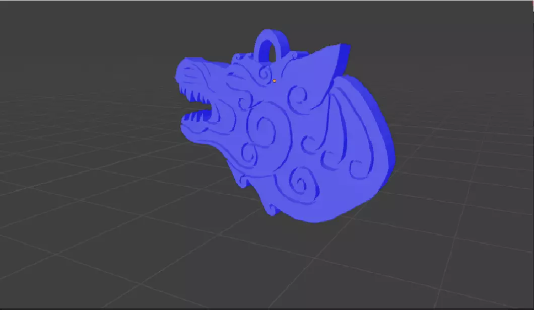 Nordic dog pendant STL 3D print model_0