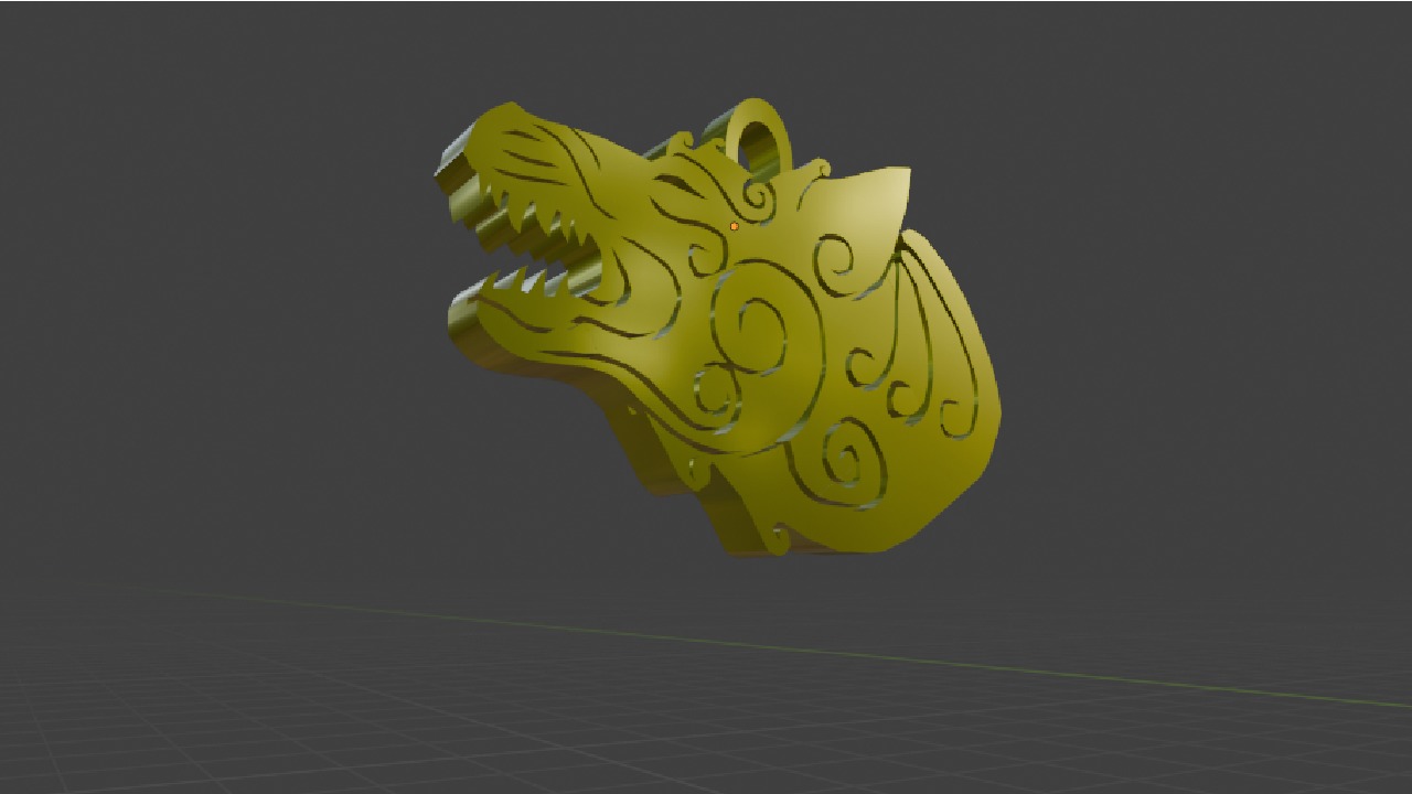 Nordic dog pendant STL 3D print model_1