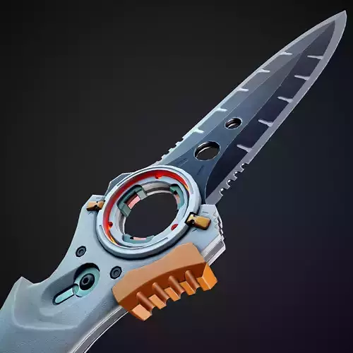Cyberpunk Knife Low-poly 3D model