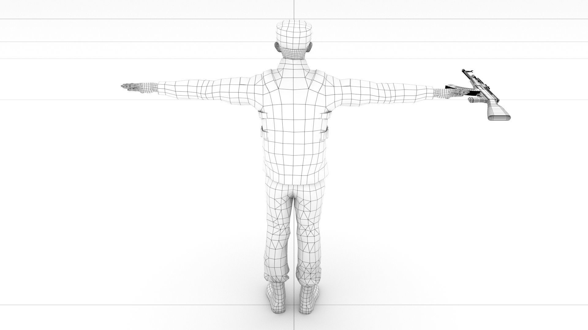 laos Russian Mercenary Low-poly 3D model_9