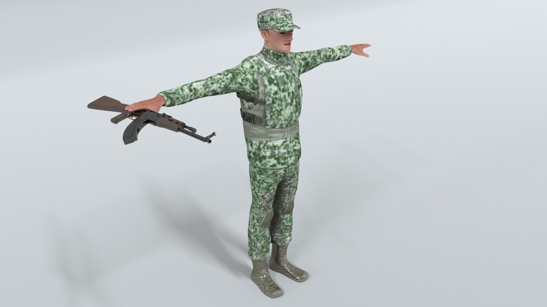 laos Russian Mercenary Low-poly 3D model_1