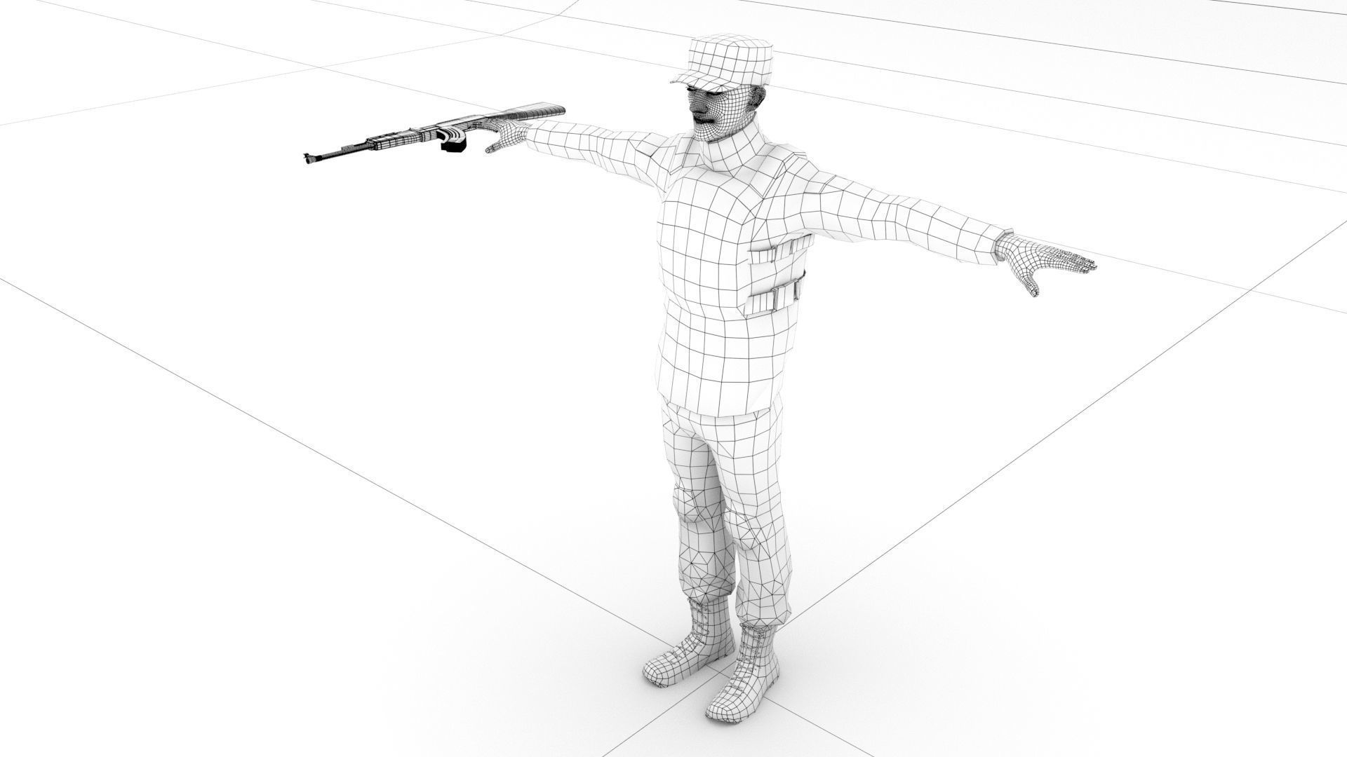 laos Russian Mercenary Low-poly 3D model_8