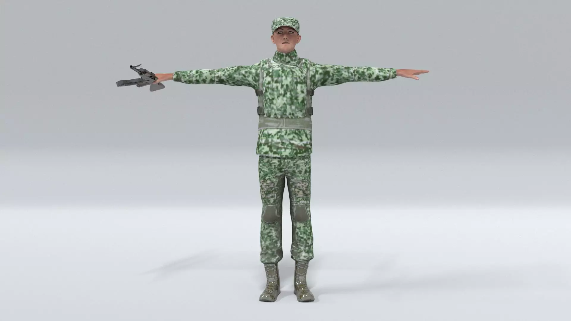 laos Russian Mercenary Low-poly 3D model_0